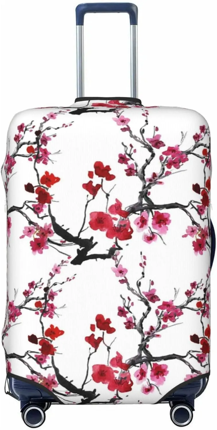 Luggage Cover Elastic Suitcase Cover Protector Washable Covers Fit 18-32 Inch Luggage-Cherry Blossoms