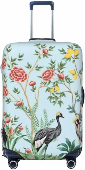 Luggage Cover Elastic Suitcase Cover Protector Washable Covers Fit 18-32 Inch Luggage-Chinoiserie Floral Palm Tree