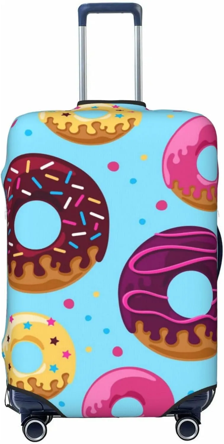 Luggage Cover Elastic Suitcase Cover Protector Washable Covers Fit 18-32 Inch Luggage-Donuts