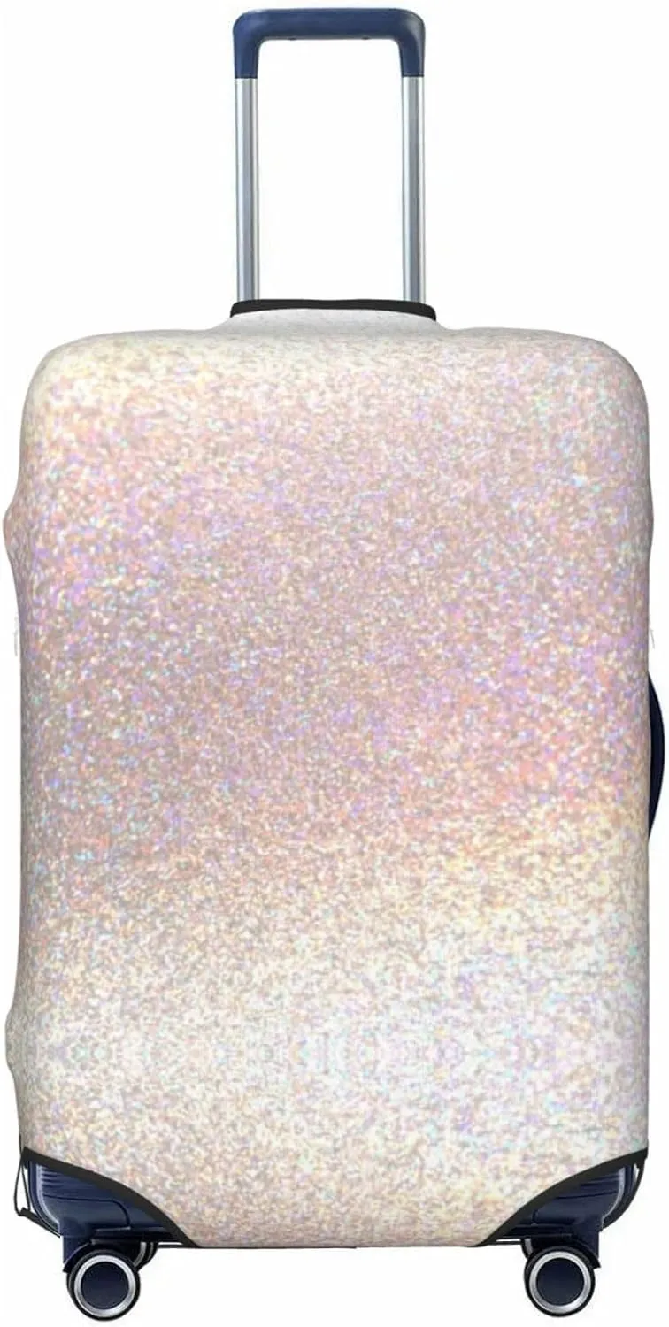 Luggage Cover Elastic Suitcase Cover Protector Washable Covers Fit 18-32 Inch Luggage-Glitter Light Pearl