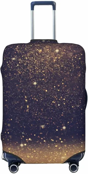 Luggage Cover Elastic Suitcase Cover Protector Washable Covers Fit 18-32 Inch Luggage-Gold Black Glitter