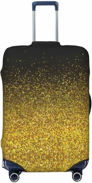 Luggage Cover Elastic Suitcase Cover Protector Washable Covers Fit 18-32 Inch Luggage-Gold Glitter Gradient