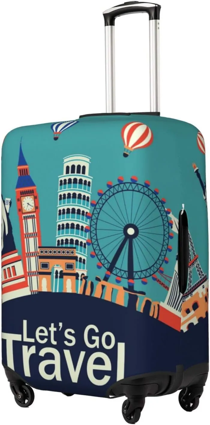 Luggage Cover Elastic Suitcase Cover Protector Washable Covers Fit 18-32 Inch Luggage-Let'S Go Travel