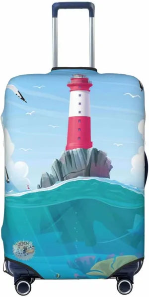 Luggage Cover Elastic Suitcase Cover Protector Washable Covers Fit 18-32 Inch Luggage-Lighthouse Sea Port