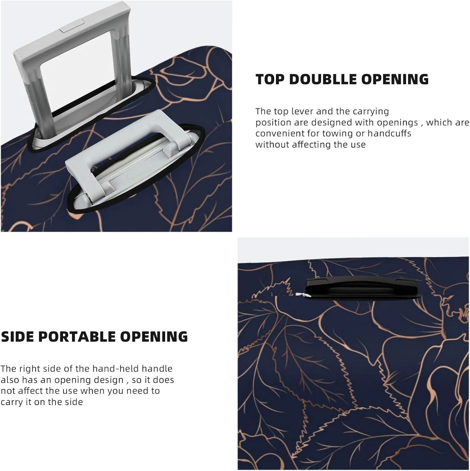 Luggage Cover Elastic Suitcase Cover Protector Washable Covers Fit 18-32 Inch Luggage-Navy Dark Blue