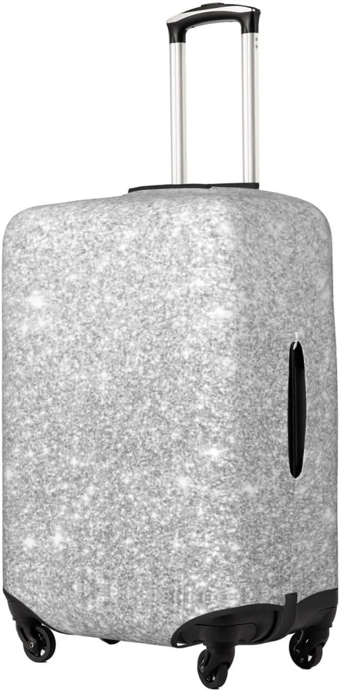 Luggage Cover Elastic Suitcase Cover Protector Washable Covers Fit 18-32 Inch Luggage-Silver Glitter