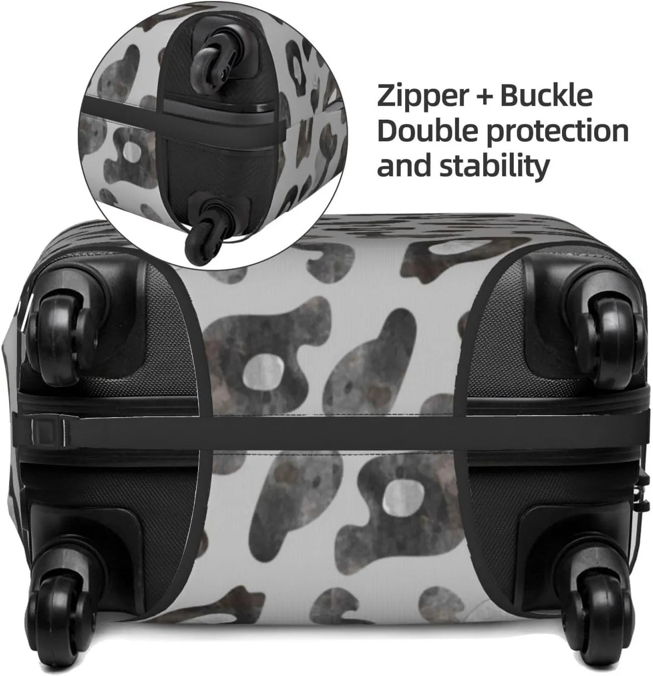 Luggage Cover Elastic Suitcase Cover Protector Washable Covers Fit 18-32 Inch Luggage-Wild Animal Leopard Print