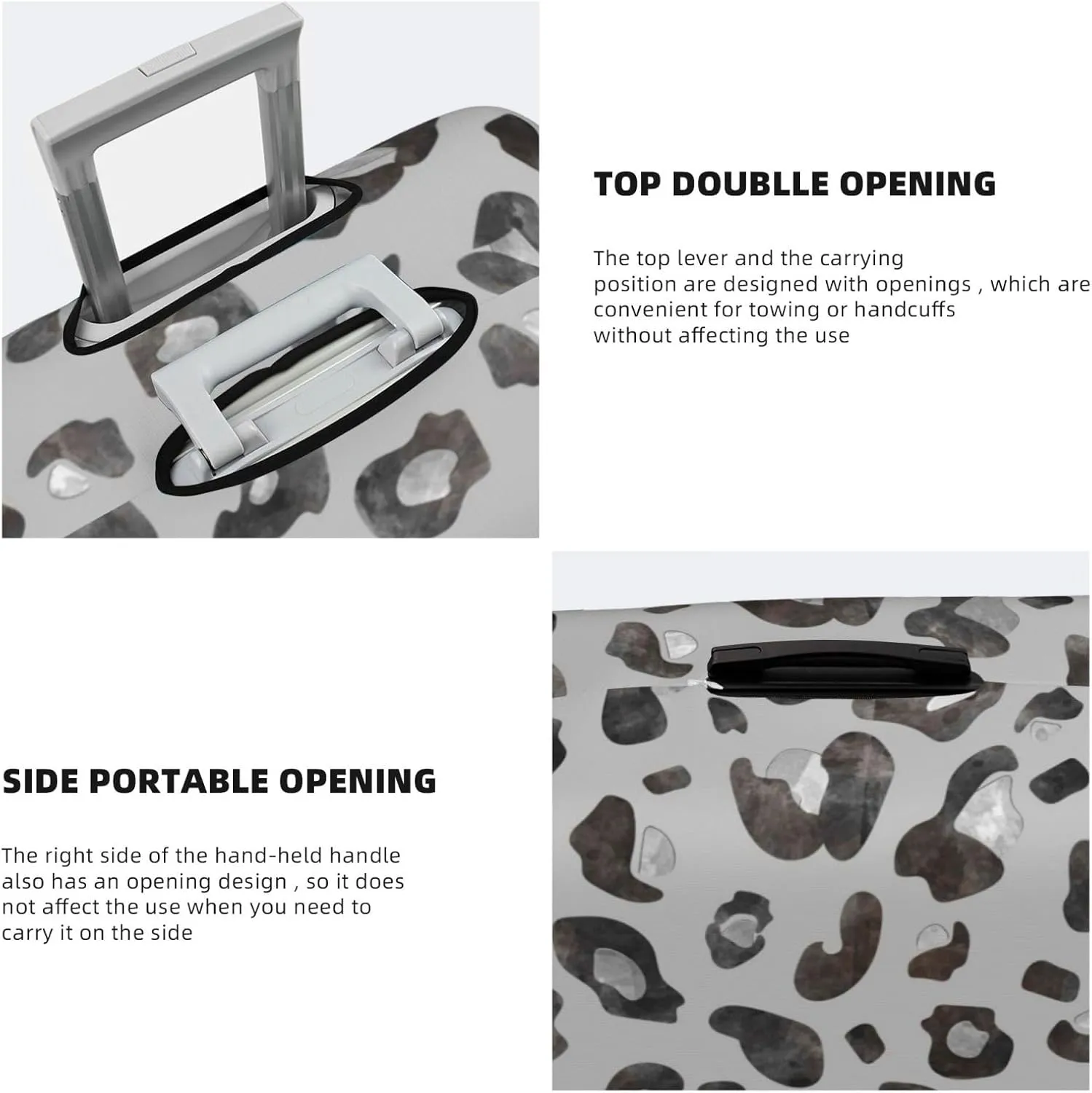 Luggage Cover Elastic Suitcase Cover Protector Washable Covers Fit 18-32 Inch Luggage-Wild Animal Leopard Print