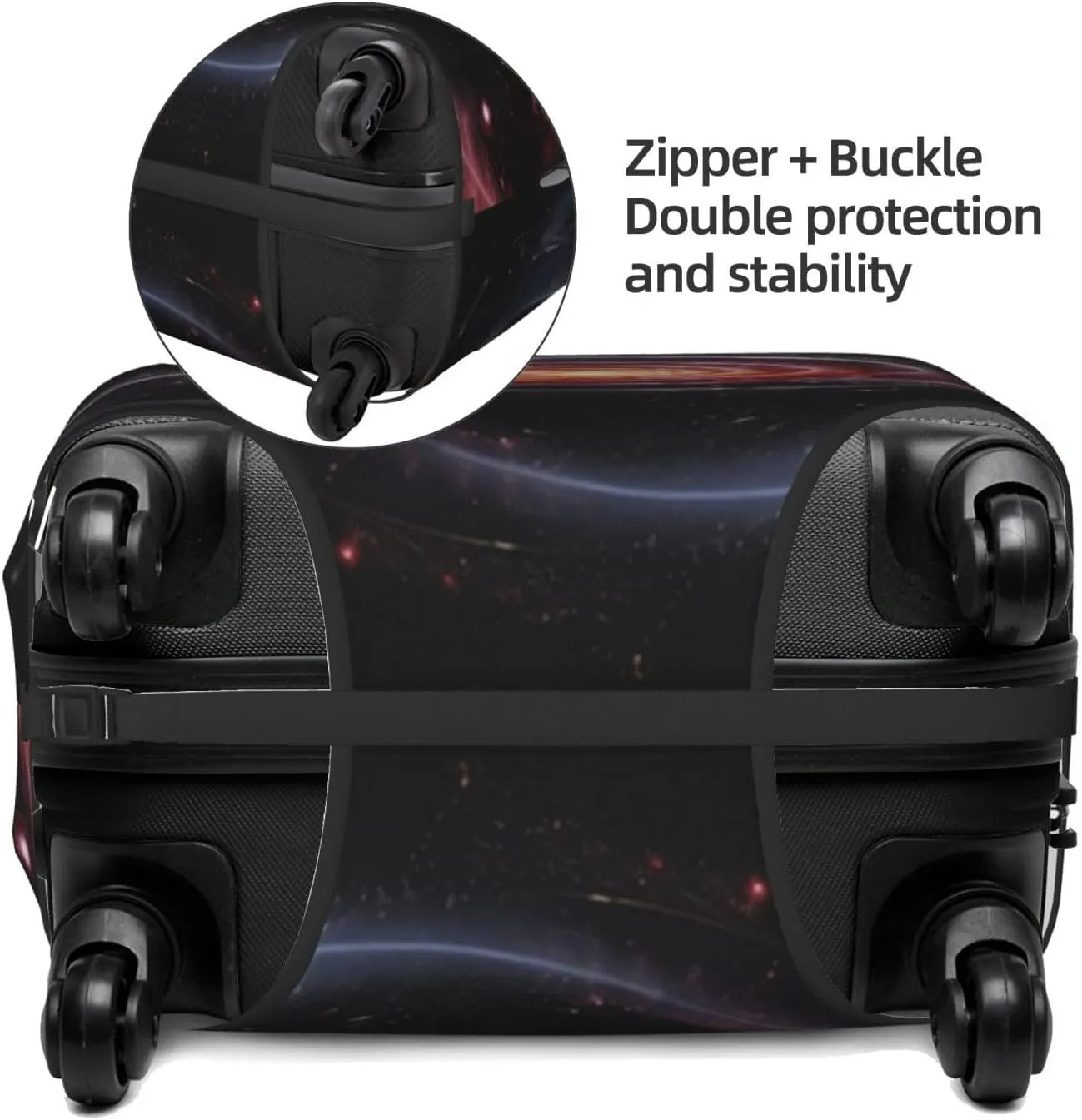 Luggage Cover Fits 18-32 Inch Suitcase, Washable Elastic Suitcase Cover Protector with Concealed Zipper for Wheeled Suitcase Travel Accessories LC110