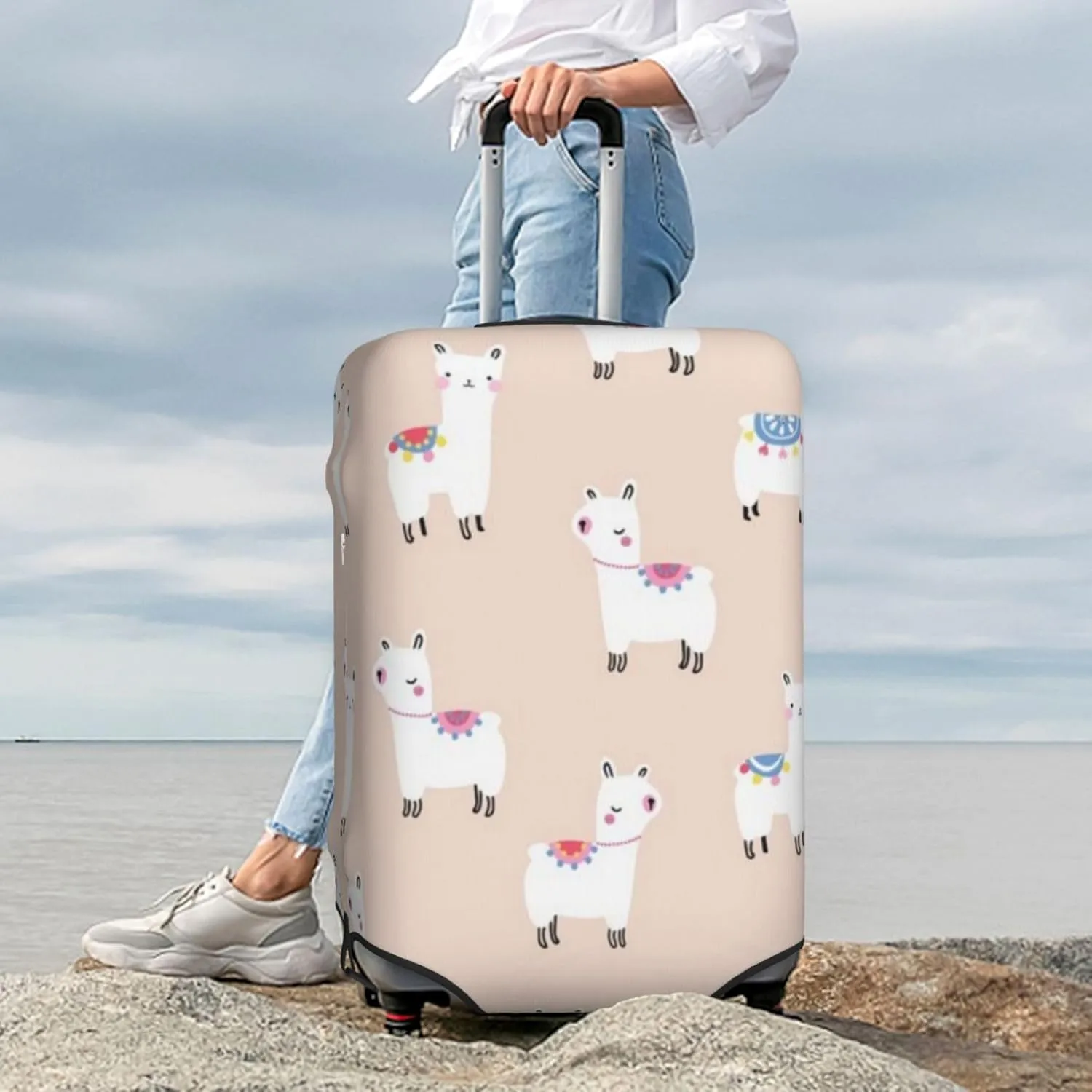 Luggage Cover Fits 18-32 Inch Suitcase, Washable Elastic Suitcase Cover Protector with Concealed Zipper for Wheeled Suitcase Travel Accessories LC150