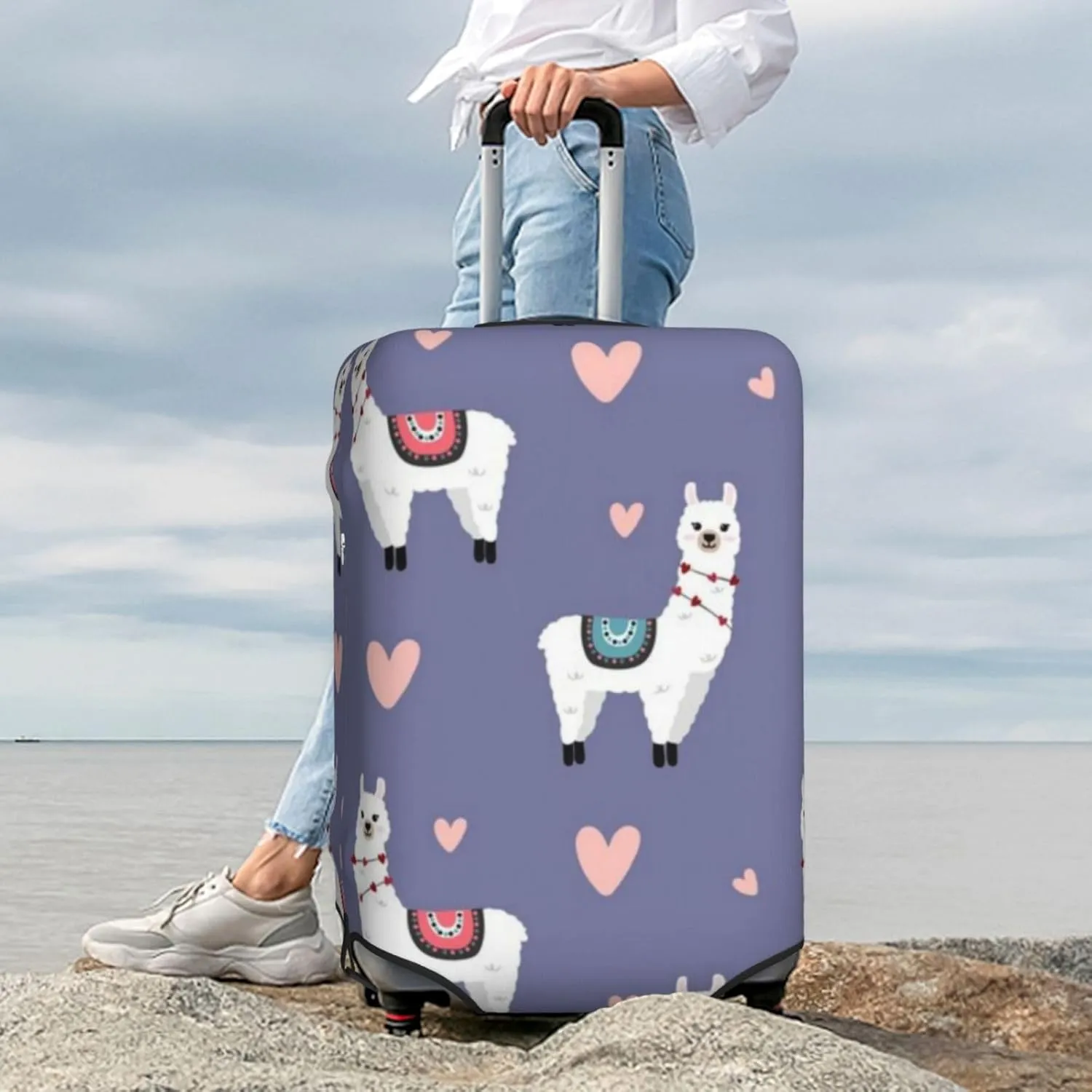 Luggage Cover Fits 18-32 Inch Suitcase, Washable Elastic Suitcase Cover Protector with Concealed Zipper for Wheeled Suitcase Travel Accessories LC154
