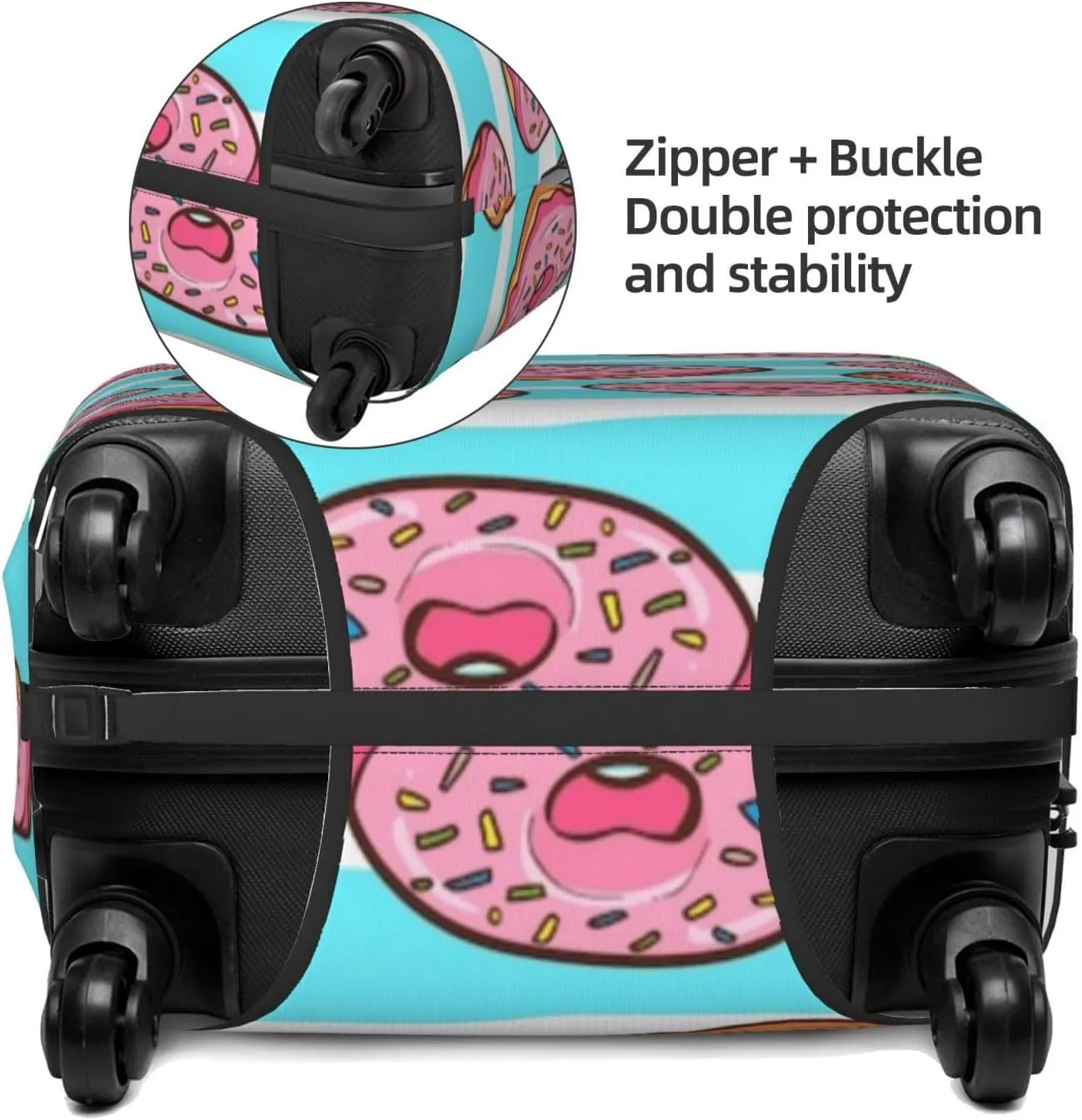Luggage Cover Fits 18-32 Inch Suitcase, Washable Elastic Suitcase Cover Protector with Concealed Zipper for Wheeled Suitcase Travel Accessories LC158