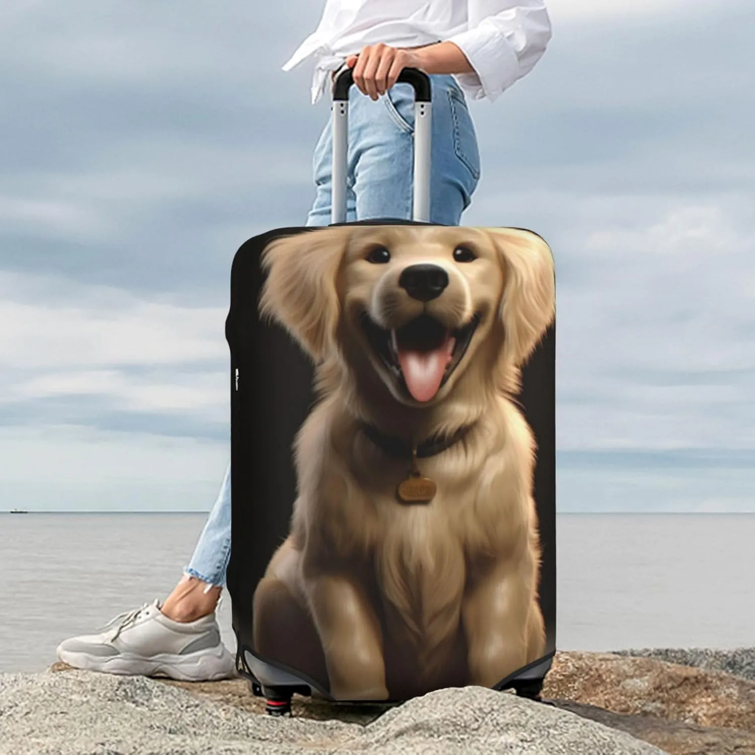 Luggage Cover Fits 18-32 Inch Suitcase, Washable Elastic Suitcase Cover Protector with Concealed Zipper for Wheeled Suitcase Travel Accessories LC90