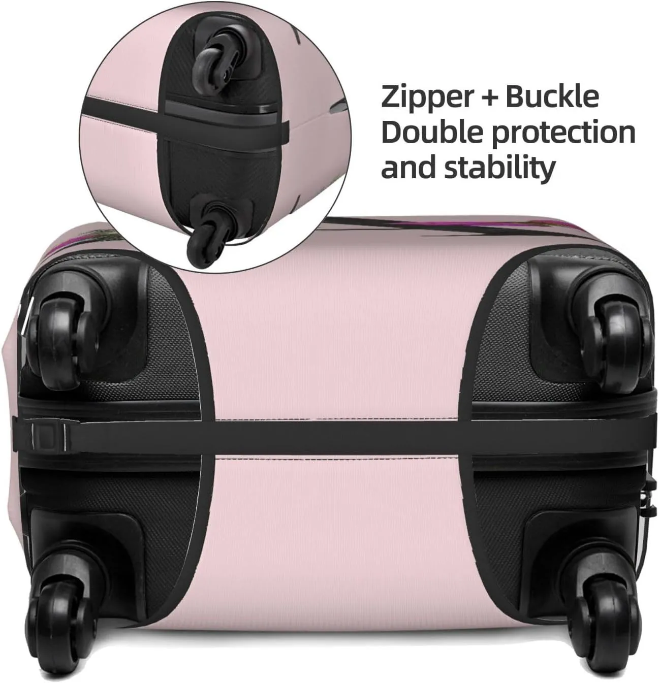 Luggage Cover Flower Butterfly Letter A Pink Suitcase Protector fits 18-32inch Travel Suitcase Cover Dustproof Washable with Concealed Zipper for Wheeled Suitcase LC902