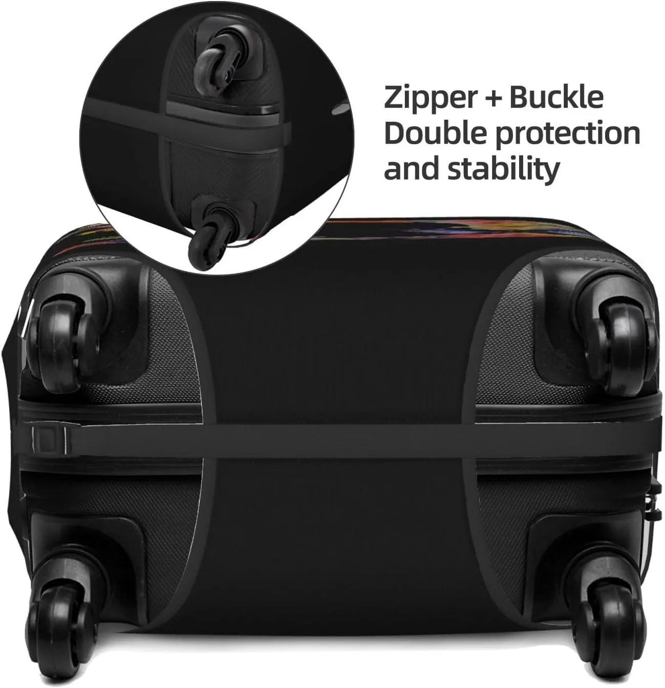 Luggage Cover Flower Butterfly Letter D Black Suitcase Protector fits 18-32inch Travel Suitcase Cover Dustproof Washable with Concealed Zipper for Wheeled Suitcase LC304