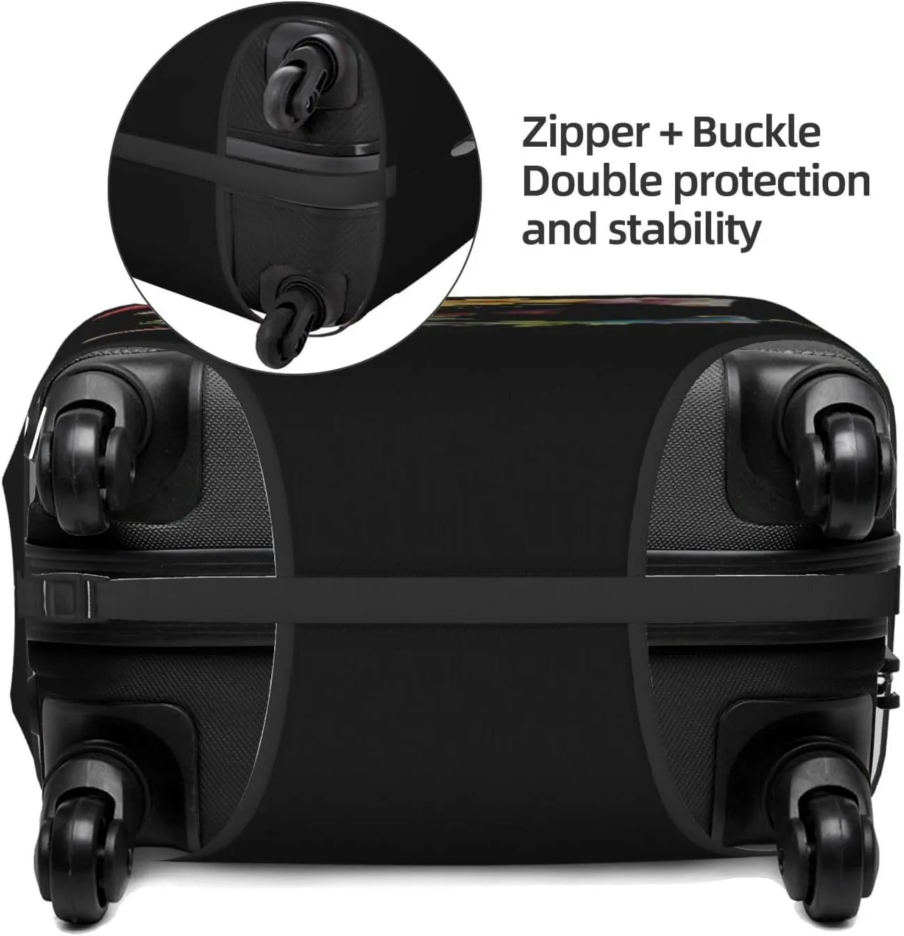 Luggage Cover Flower Butterfly Letter E Black Suitcase Protector fits 18-32inch Travel Suitcase Cover Dustproof Washable with Concealed Zipper for Wheeled Suitcase LC308