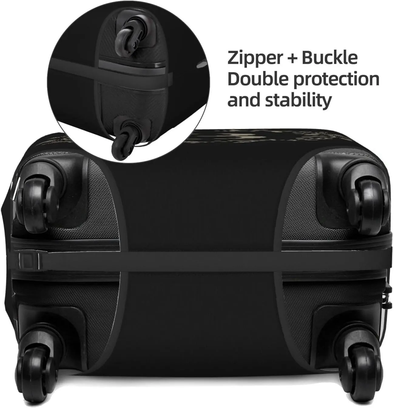 Luggage Cover Flower Golden Letter B Black Suitcase Protector fits 18-32inch Travel Suitcase Cover Dustproof Washable with Concealed Zipper for Wheeled Suitcase LC06