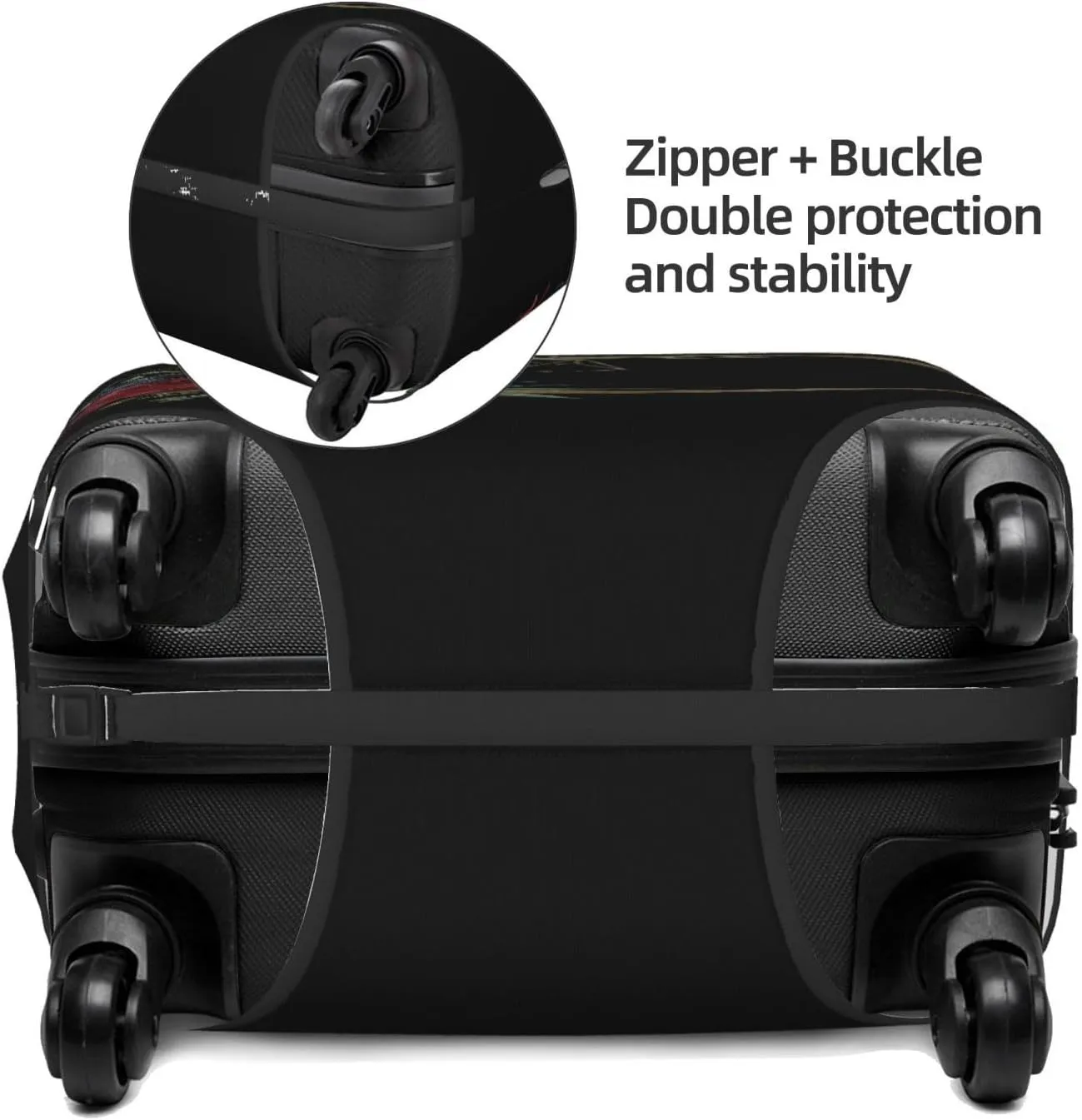 Luggage Cover Flower Golden Letter C Black Suitcase Protector fits 18-32inch Travel Suitcase Cover Washable Dustproof with Concealed Zipper for Wheeled Suitcase LC116
