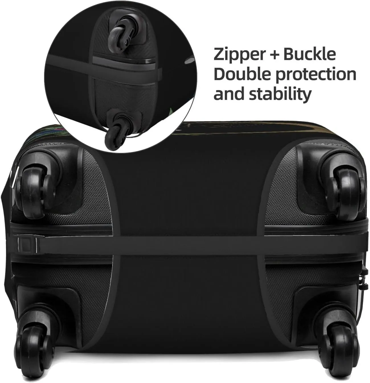 Luggage Cover Flower Golden Letter D Black Suitcase Protector fits 18-32inch Travel Suitcase Cover Washable Dustproof with Concealed Zipper for Wheeled Suitcase LC120