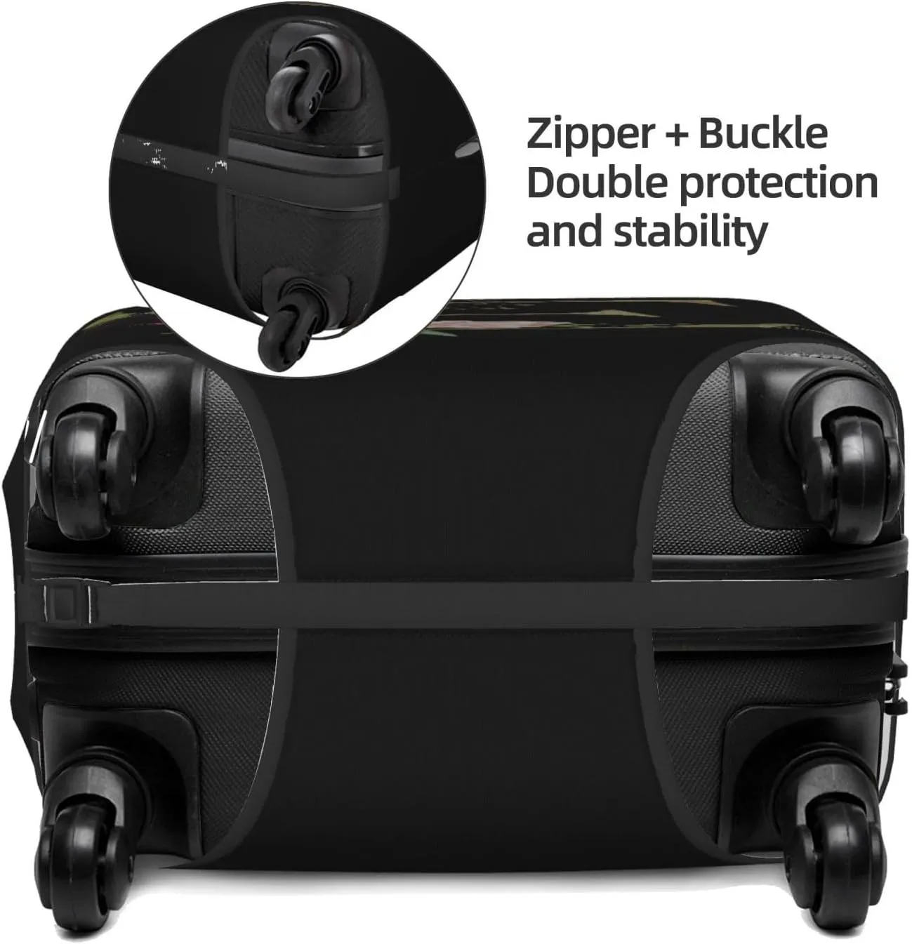 Luggage Cover Flower Golden Letter E Black Suitcase Protector fits 18-32inch Travel Suitcase Cover Washable Dustproof with Concealed Zipper for Wheeled Suitcase LC124