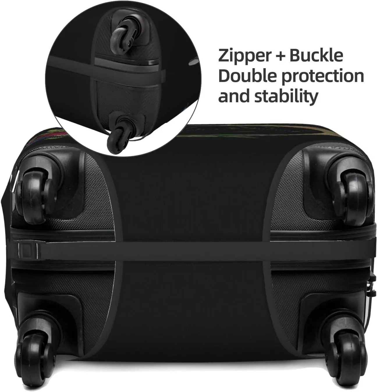 Luggage Cover Flower Golden Letter O Black Suitcase Protector fits 18-32inch Travel Suitcase Cover Washable Dustproof with Concealed Zipper for Wheeled Suitcase LC160