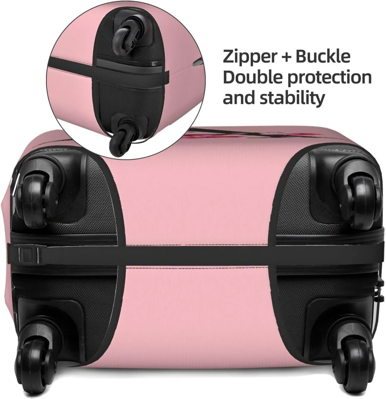 Luggage Cover Flower Letter A Pink Suitcase Protector fits 18-32inch Suitcase Cover Washable Dustproof with Concealed Zipper for Wheeled Suitcase LC107