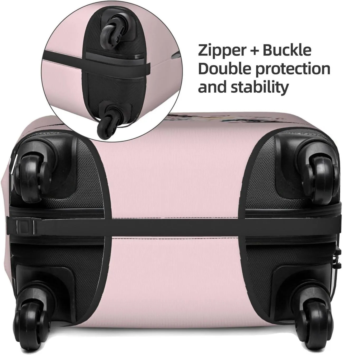 Luggage Cover Flower Letter A Pink Suitcase Protector fits 18-32inch Travel Suitcase Cover Washable Dustproof with Concealed Zipper for Wheeled Suitcase LC386