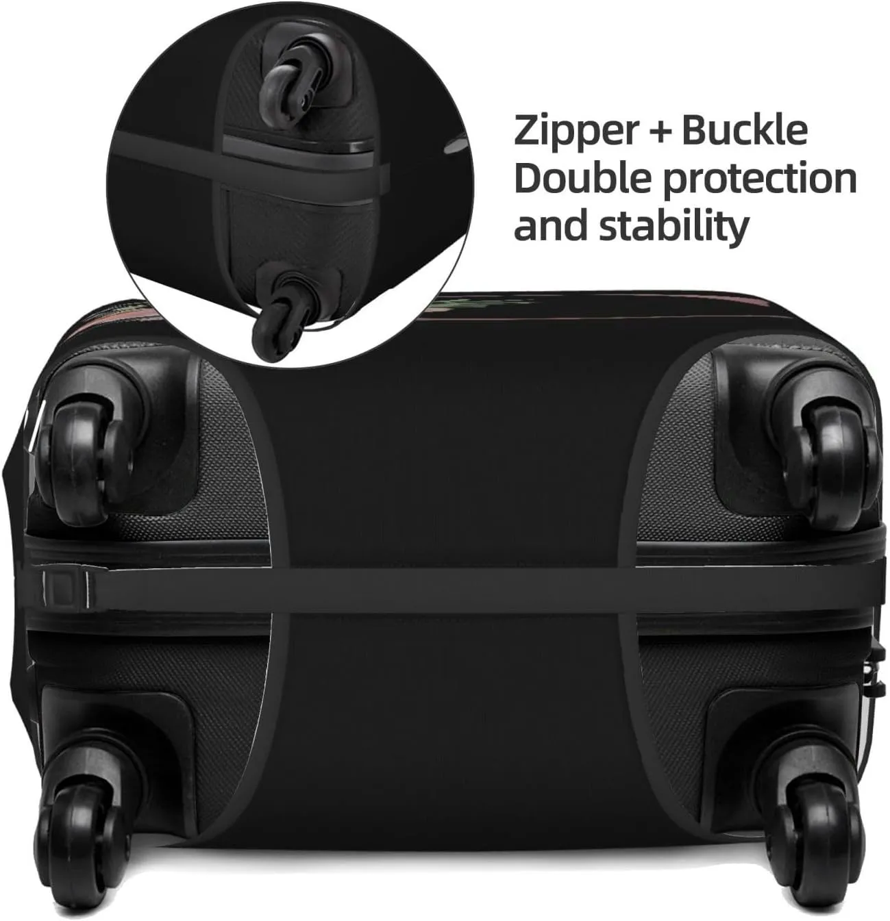 Luggage Cover Flower Letter C Black Suitcase Protector fits 18-32inch Travel Suitcase Cover Washable Dustproof with Concealed Zipper for Wheeled Suitcase LC1007
