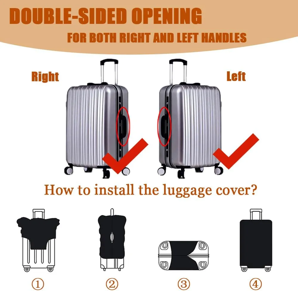 Luggage Cover for Suitcase, Dragonfly Print Business Suitcase Cover Protector Fit 18-32 Inch Luggage, Baggage Covers with Zipper for Travel (M(22-25inch suitcase),Starry Sky)