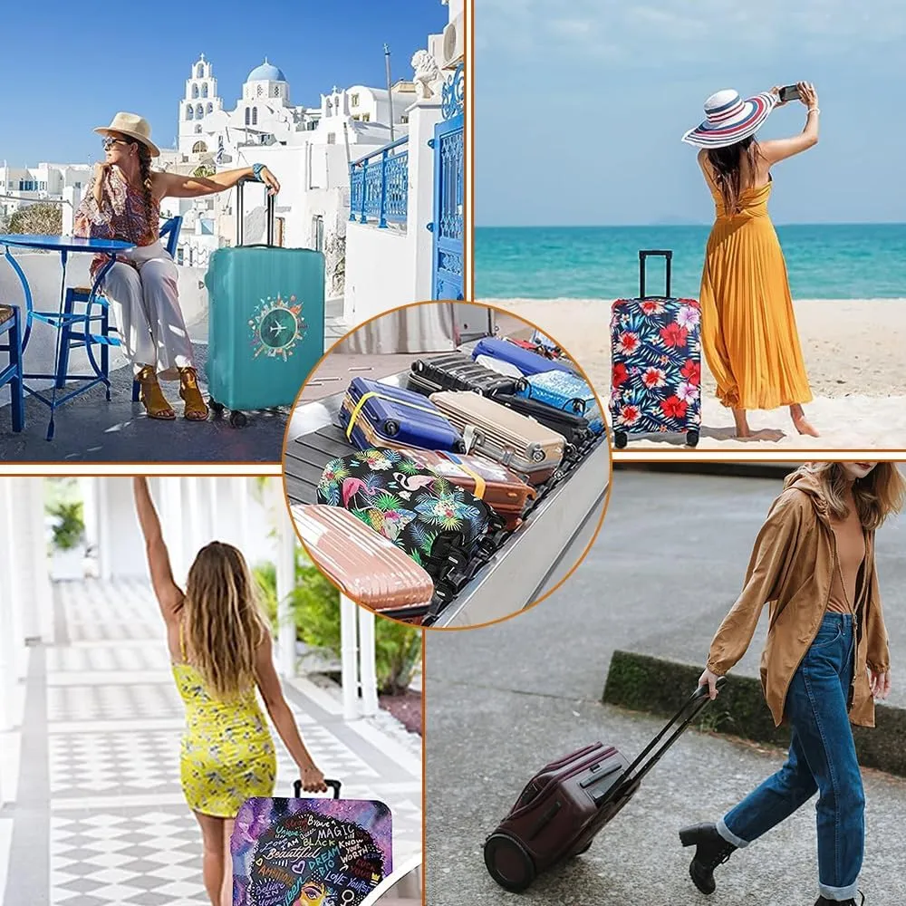 Luggage Cover for Suitcase, Dragonfly Print Business Suitcase Cover Protector Fit 18-32 Inch Luggage, Baggage Covers with Zipper for Travel (M(22-25inch suitcase),Starry Sky)