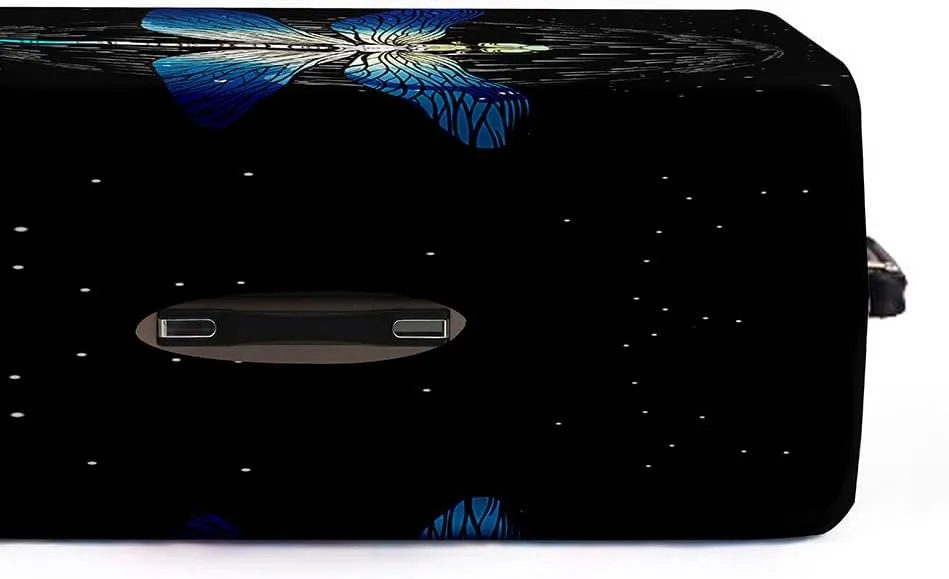 Luggage Cover for Suitcase, Dragonfly Print Business Suitcase Cover Protector Fit 18-32 Inch Luggage, Baggage Covers with Zipper for Travel (M(22-25inch suitcase),Starry Sky)