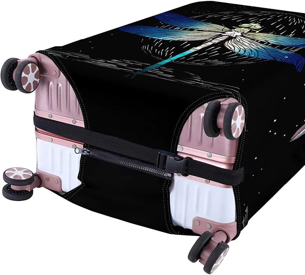 Luggage Cover for Suitcase, Dragonfly Print Business Suitcase Cover Protector Fit 18-32 Inch Luggage, Baggage Covers with Zipper for Travel (M(22-25inch suitcase),Starry Sky)