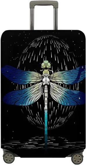 Luggage Cover for Suitcase, Dragonfly Print Business Suitcase Cover Protector Fit 18-32 Inch Luggage, Baggage Covers with Zipper for Travel (M(22-25inch suitcase),Starry Sky)