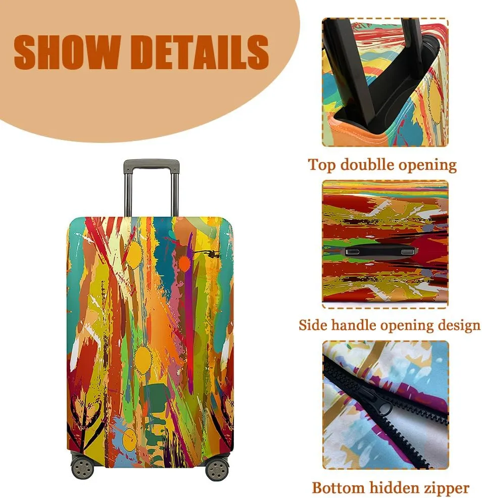 Luggage Cover for Suitcase, Dragonfly Print Business Suitcase Cover Protector Fit 18-32 Inch Luggage, Baggage Covers with Zipper for Travel (M(22-25inch suitcase),Starry Sky)