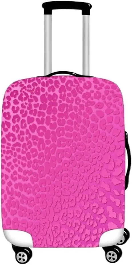 Luggage Cover for Suitcase, Leopard Print Business Suitcase Cover Protector Fit 18-32 Inch Luggage, Fashion Baggage Covers with Zipper for Travel (Pink Purple,L(26-28inch suitcase))