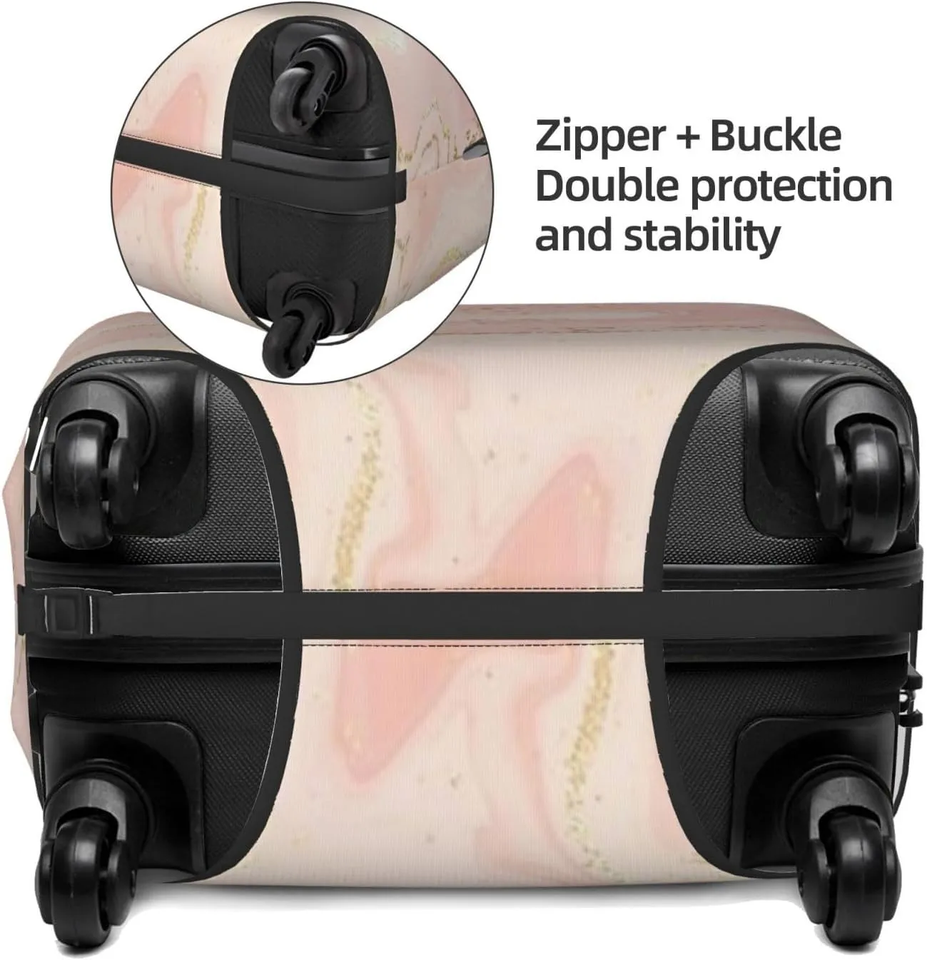 Luggage Cover Marble Suitcase Protector fits 18-32inch Travel Suitcase Cover Dustproof Washable with Concealed Zipper for Wheeled Suitcase TC289