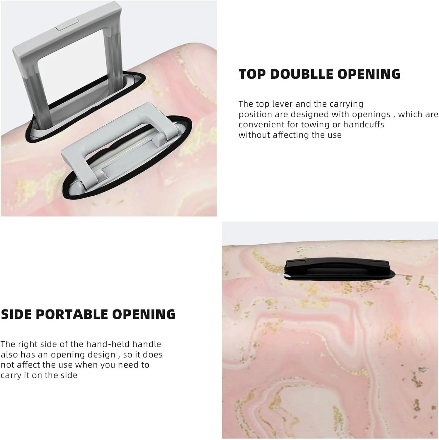 Luggage Cover Marble Suitcase Protector fits 18-32inch Travel Suitcase Cover Dustproof Washable with Concealed Zipper for Wheeled Suitcase TC289
