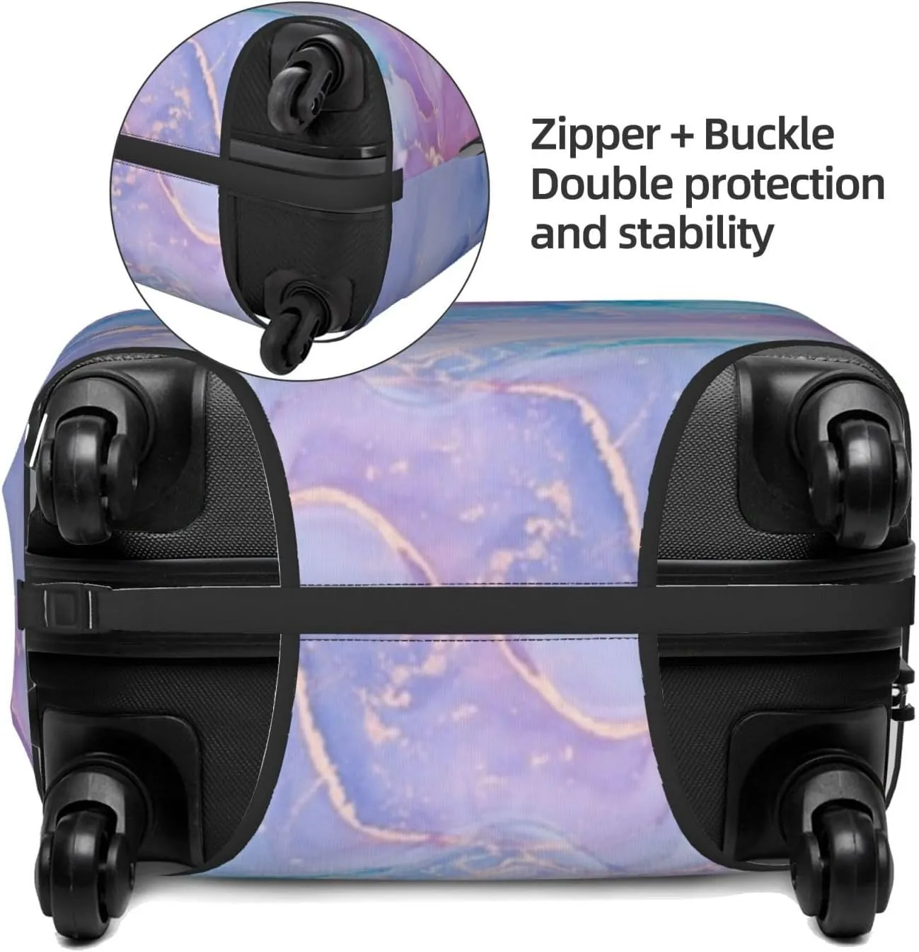 Luggage Cover Marble Suitcase Protector fits 18-32inch Travel Suitcase Cover Dustproof Washable with Concealed Zipper for Wheeled Suitcase TC293