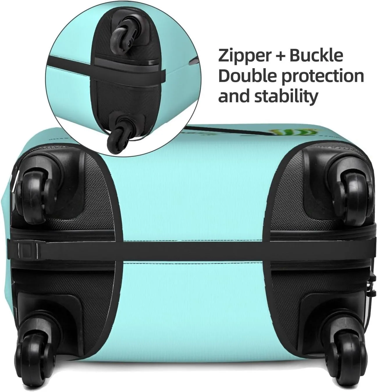 Luggage Cover Plant Letter A Blue Suitcase Protector fits 18-32inch Suitcase Cover Washable Dustproof with Concealed Zipper for Wheeled Suitcase LC211