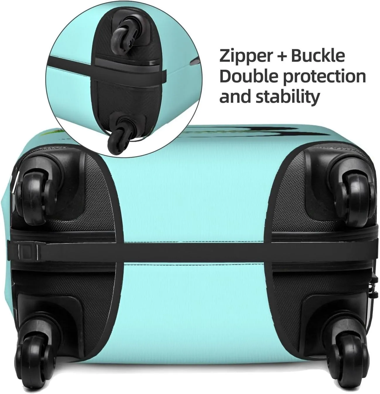 Luggage Cover Plant Letter B Blue Suitcase Protector fits 18-32inch Suitcase Cover Washable Dustproof with Concealed Zipper for Wheeled Suitcase LC215