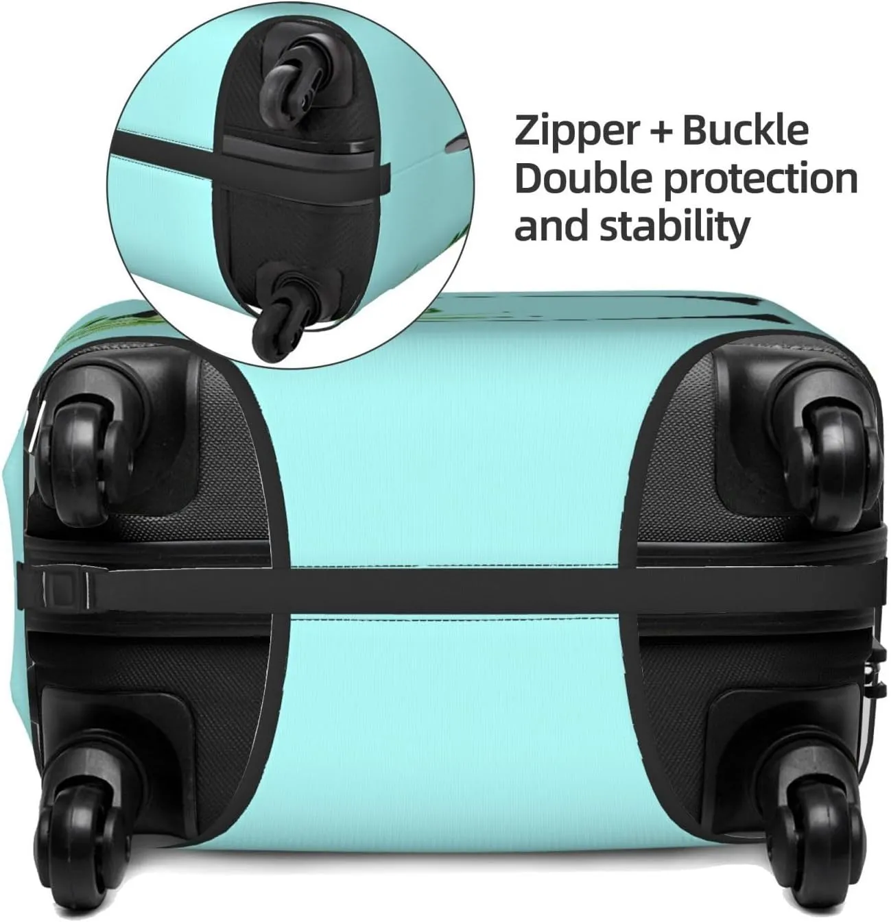 Luggage Cover Plant Letter C Blue Suitcase Protector fits 18-32inch Suitcase Cover Washable Dustproof with Concealed Zipper for Wheeled Suitcase LC219