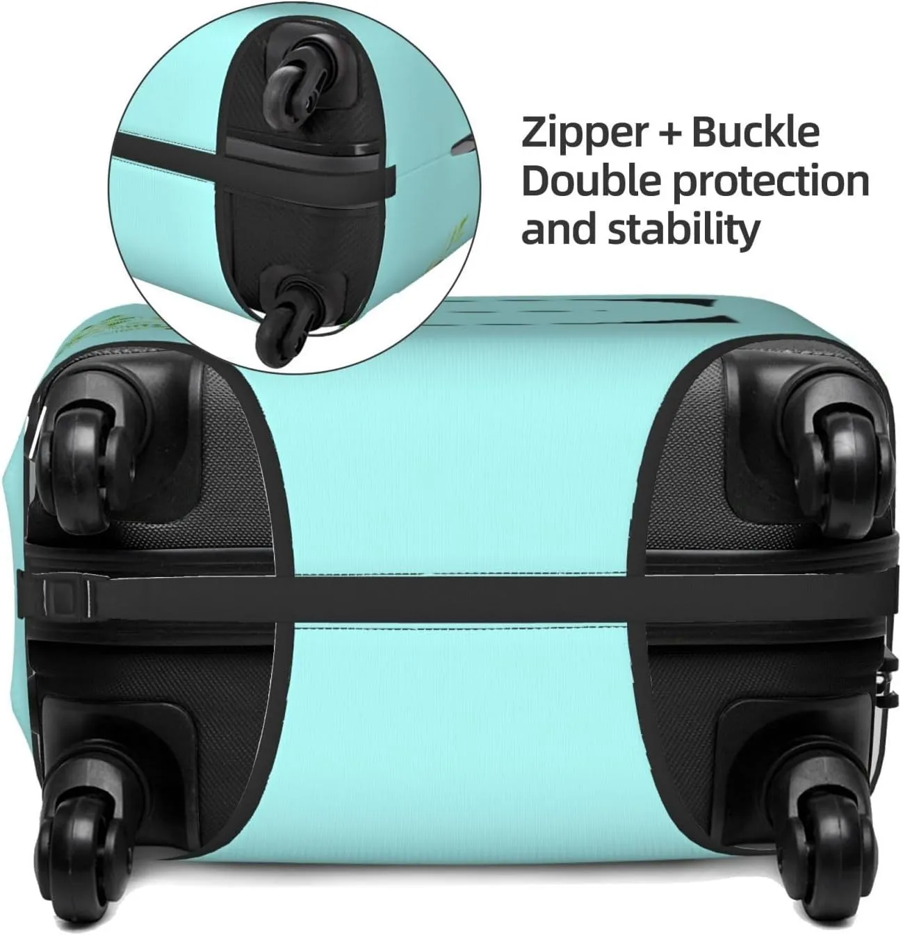 Luggage Cover Plant Letter E Blue Suitcase Protector fits 18-32inch Suitcase Cover Washable Dustproof with Concealed Zipper for Wheeled Suitcase LC227