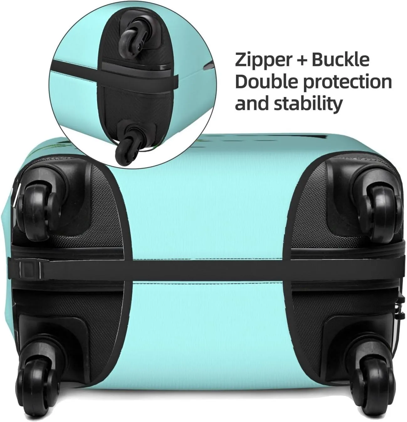 Luggage Cover Plant Letter F Blue Suitcase Protector fits 18-32inch Suitcase Cover Washable Dustproof with Concealed Zipper for Wheeled Suitcase LC231