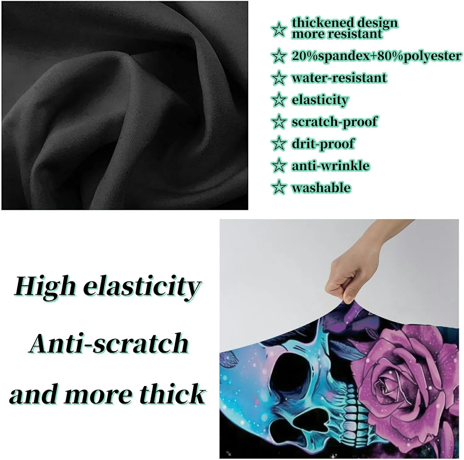 Luggage Cover Suitcase Protector Plus 1 Luggage Tag, Sugar Skull Rose Travel Suitcase Cover Suitable for 22-25 inch Luggage (M) with Concealed Zipper Washable Elastic Cloth Dustproof Anti-Scratch