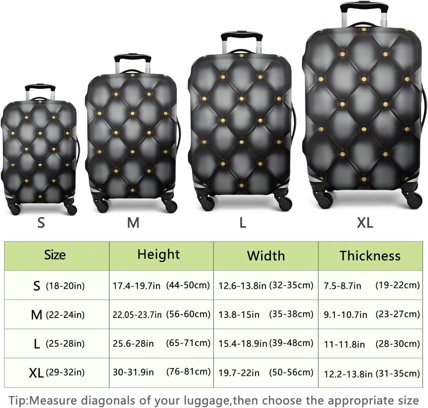 Luggage Cover Suitcase Spandex Leather Print Trolley Cases Protector Cover Fit 22-24 Inch Luggage