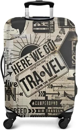 Luggage Cover Washable Travel Suitcase Protector - Spandex Cover Fit 29-32 Inch Luggage - Here We Go Travel
