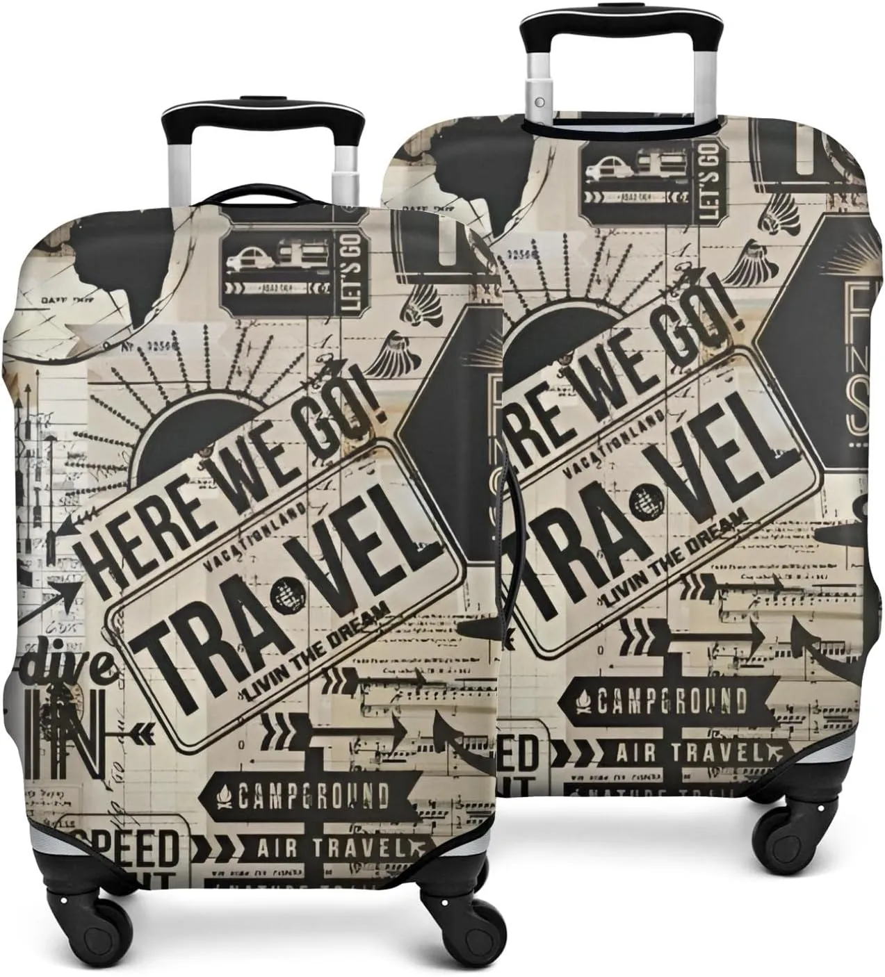 Luggage Cover Washable Travel Suitcase Protector - Spandex Cover Fit 29-32 Inch Luggage - Here We Go Travel
