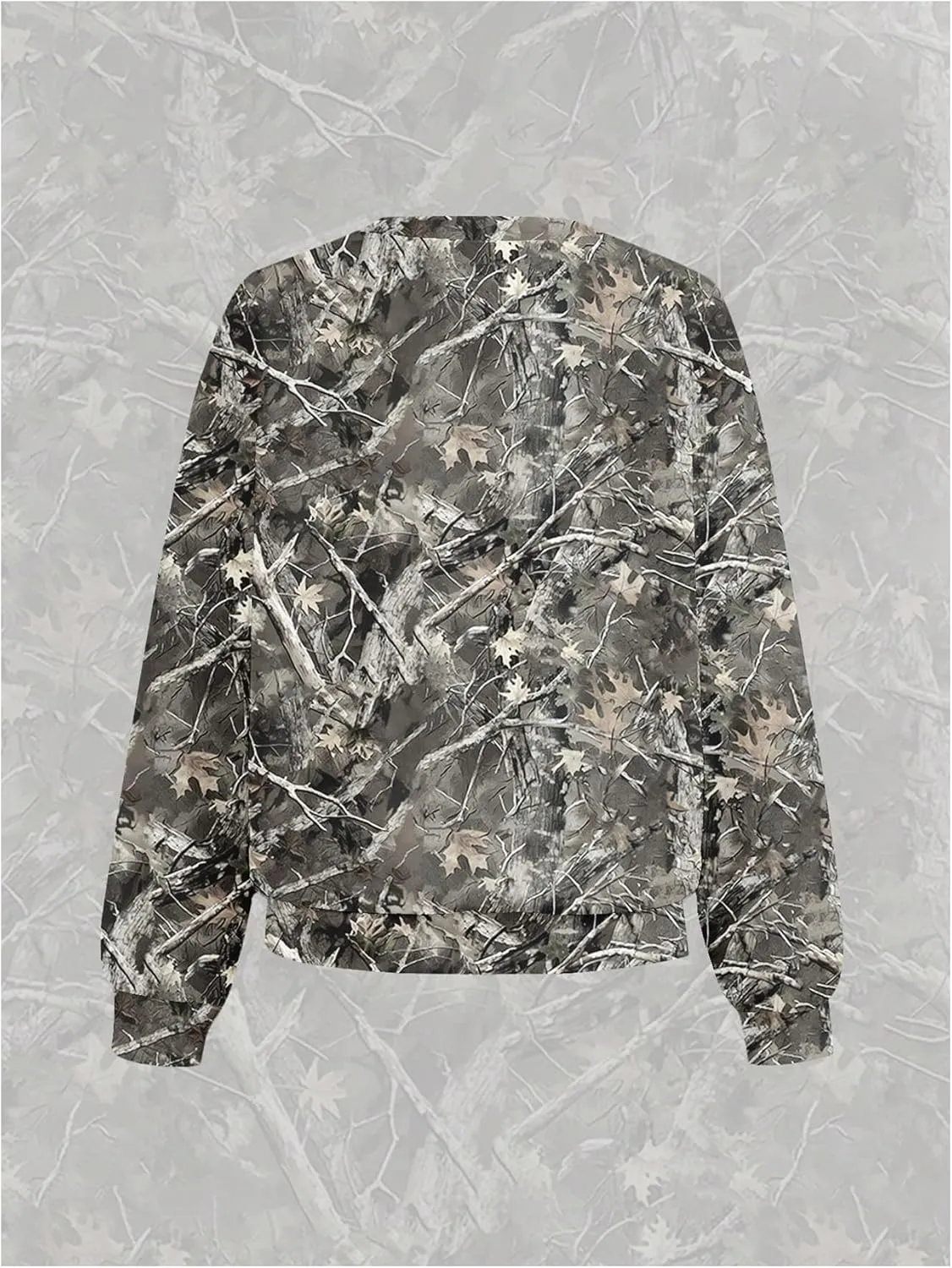 MakeMeChic Women's Camo Sweatshirt Graphic Crew Neck Long Sleeve Drop Shoulder Oversized Pullover Top
