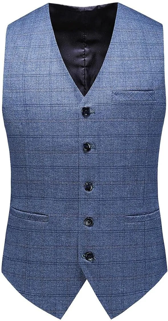 Mens 3 Piece Suits Slim Fit Tweed Suit Plaid Slim Fit Suits for Men One Button Suit Tuxedo Set