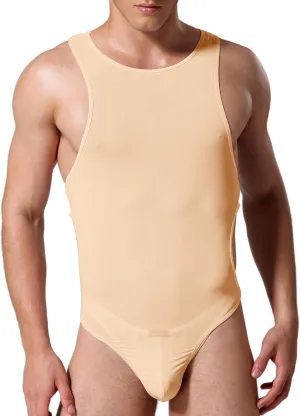 Mens Fashion Sexy Lace Fit Ice Silk Jumpsuit Vest Underwear See Through Outfit Men S Exotic Apparel